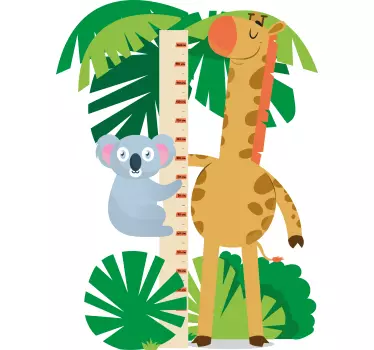 Height chart wall sticker jungle growth chart - TenStickers