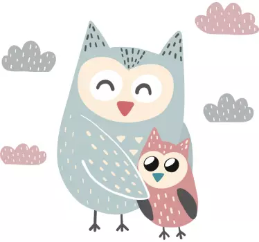 Joyful owl clan wall stickers for kid - TenStickers