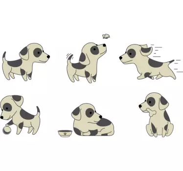 Cute puppy dog doodle dog sticker - TenStickers