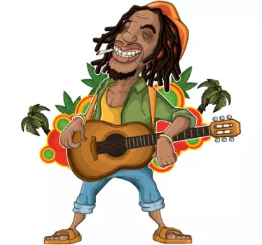 Rastafari Bob Marley Wall Sticker - TenStickers