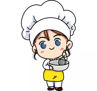 Cuisine wall sticker chef character mixing design - TenStickers