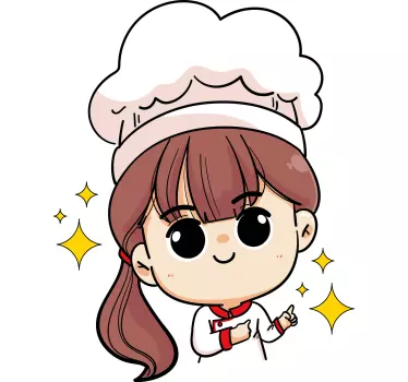 Cuisine wall sticker joyful cook figure - TenStickers