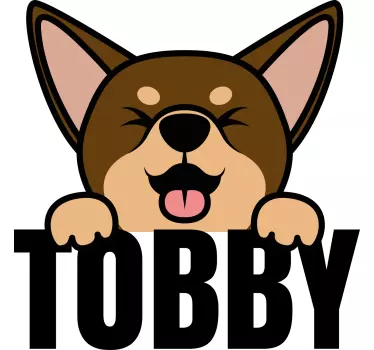 Happy dog face wall sticker - TenStickers
