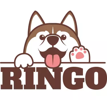Wall sticker playful dog design - TenStickers