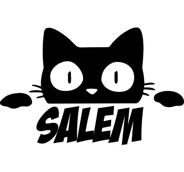 Customisable sticker whimsical cat outline - TenStickers