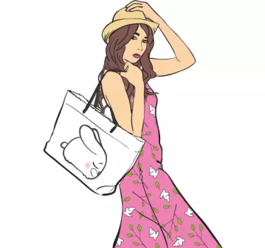 Bag Young Fashion Wall Sticker - TenStickers