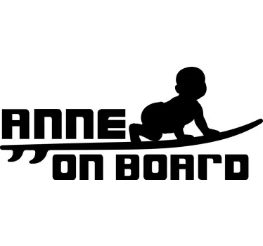 Babyboy surfer design baby in car sticker - TenStickers