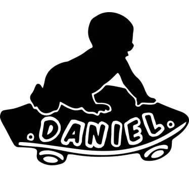 Skateboard Babyboy  baby in car sticker - TenStickers