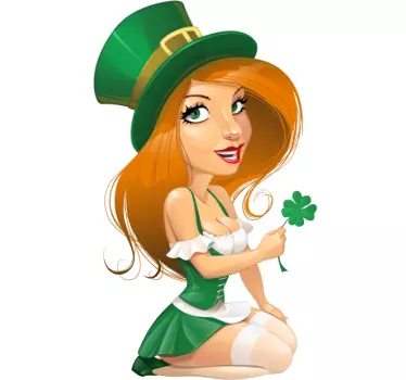 St Patrick Cartoon Girl - TenStickers