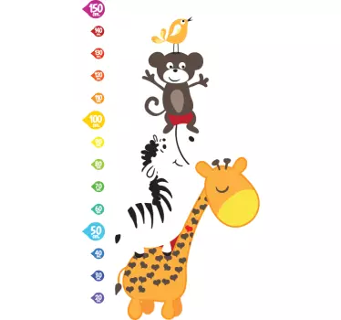 Animals Height Chart Wall Sticker - TenStickers