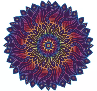 Rainbow mandala wallpaper sticker - TenStickers