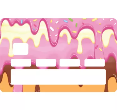 Colorful donut dripping glaze credit card decal - TenStickers