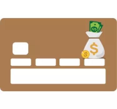 Currency Pouch Illustration credit card sticker - TenStickers