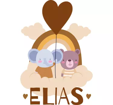 Custom animal friendship illustration sticker - TenStickers