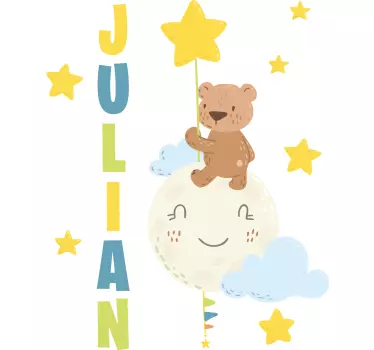 Custom bear balloon wall stickers for kid - TenStickers