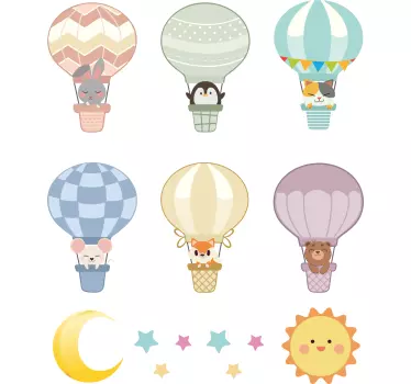 Wall stickers for kid colorful air balloons - TenStickers