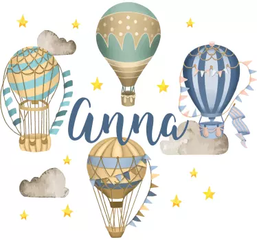 Airborne Balloons nursery wall sticker - TenStickers