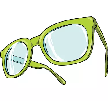 Green Glasses Wall Sticker - TenStickers