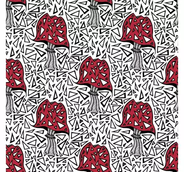Pattern with zentangle mushrooms decals for furniture - TenStickers