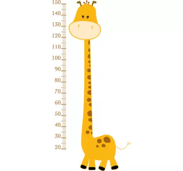 Yellow Giraffe Height Chart Kids Sticker - TenStickers