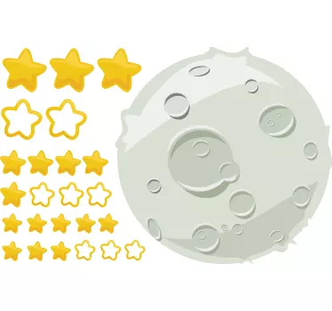 Kids Moon and Stars Decal - TenStickers