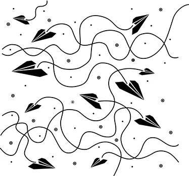 Paper Airplanes Sticker - TenStickers