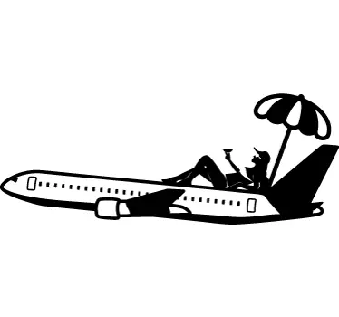 Touristic Plane Silhouette Decal - TenStickers