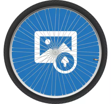 Biker silhouette wheel cycling decal - TenStickers