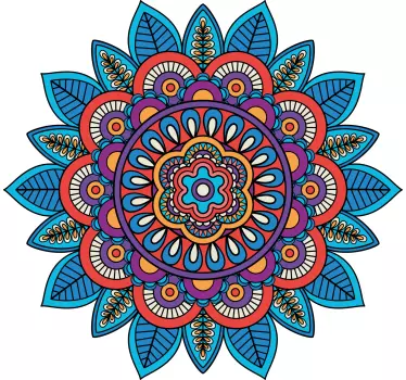 Colorful bright flower mandala design abstract sticker - TenStickers