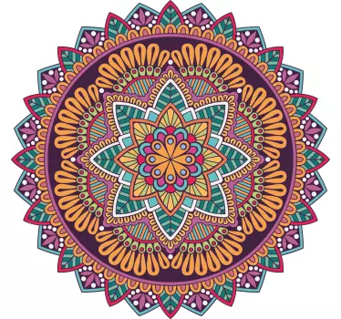 Abstract mandala with flower shape abstract decal - TenStickers