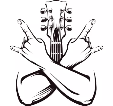 Crossed hands sign rock wallpaper decal - TenStickers