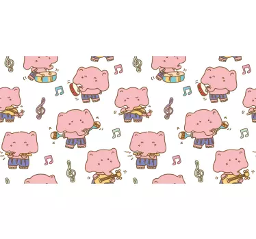 Musical Cartoon Characters wall stickers for kid - TenStickers