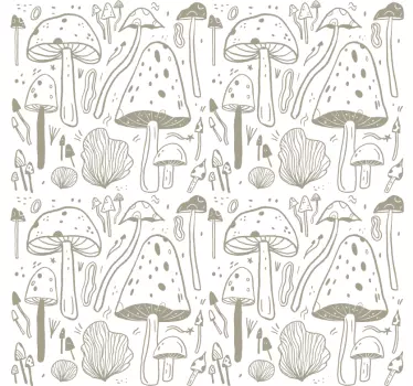 Beige mushrooms pattern decals for furniture - TenStickers