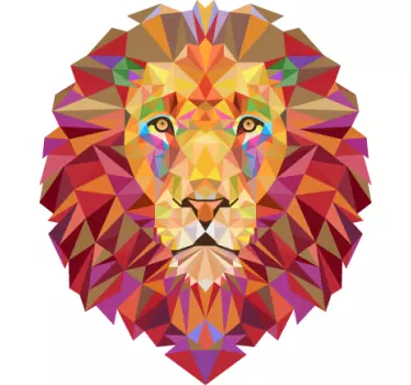 Geometric Lion Head Decal - TenStickers