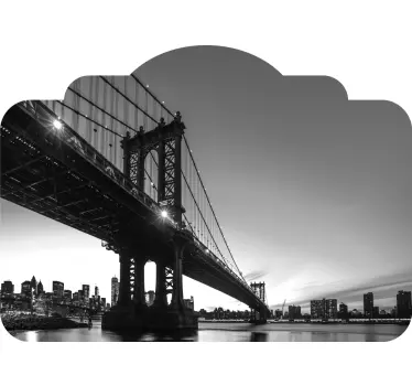 Black and white bridge picture  headboard wall decal - TenStickers