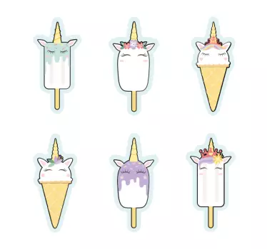 Ice cream unicorns wall stickers for kid - TenStickers
