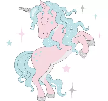 Glimmer unicorns pattern illustration wall art - TenStickers