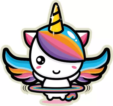 Cute flying unicorn illustration sticker - TenStickers