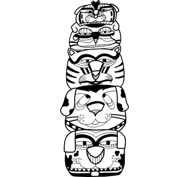 Indian Totem Wall Sticker - TenStickers