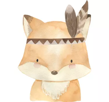 Kids Fox Drawing Wall Sticker - TenStickers