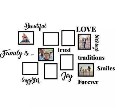Values and cusomisable frames text wall decal - TenStickers