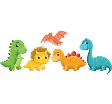 Minimalistic dinosaurs dragon wall sticker - TenStickers
