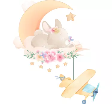 Sleeping Bunny Cloud wall stickers for kid - TenStickers