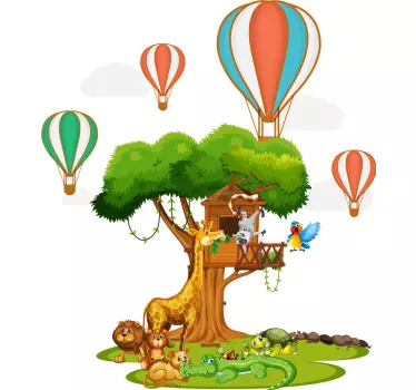 Playful Jungle Scene wall stickers for kid - TenStickers
