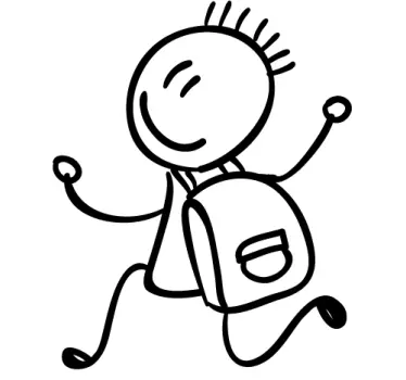 Student with School Bag Kids Sticker - TenStickers
