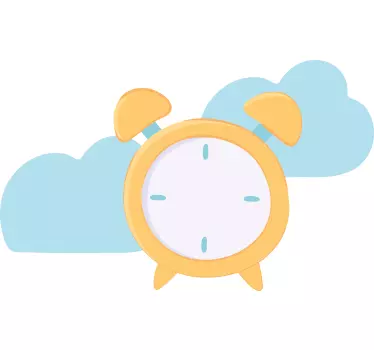 Alarm with blue clouds clock wall sticker - TenStickers
