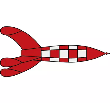 Red and white rocket space wall sticker - TenStickers