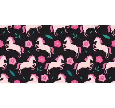 Flowers and plants with horses decals for furniture - TenStickers