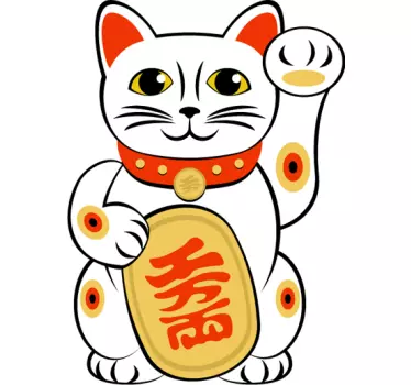Maneki-neko Cat Wall Sticker - TenStickers