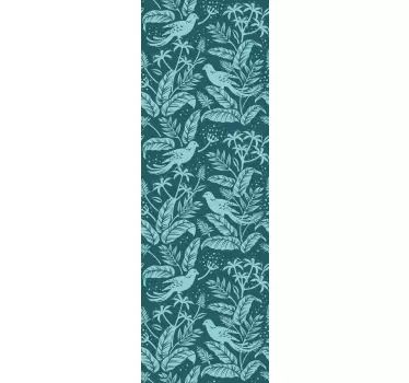 Turquoise flying birds glass door decal - TenStickers